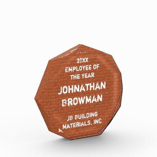 Employee of the Year Red Brick Wall Professional Acrylic Award