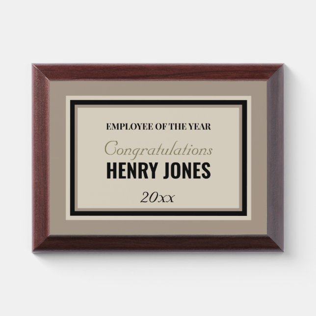 Employee Of The Year Template Wood Award (Horizontal)