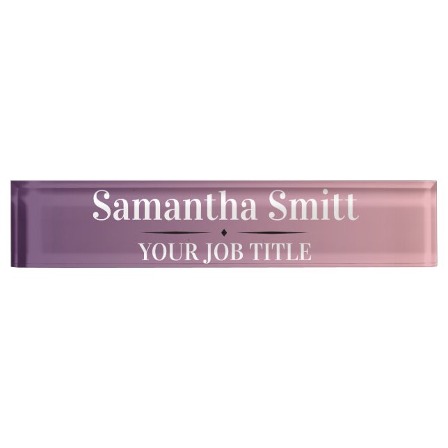 employee, office, colleague, title, position, desk name plate (Front)