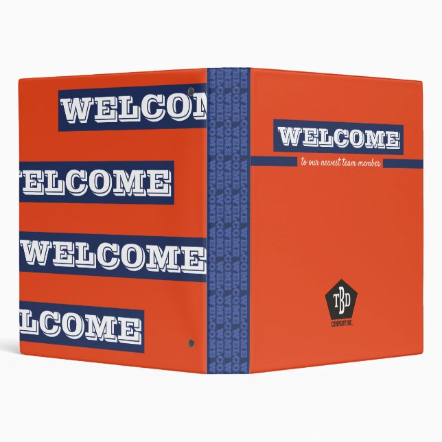 Employee orientation onboarding training welcome 3 3 ring binder (Background)