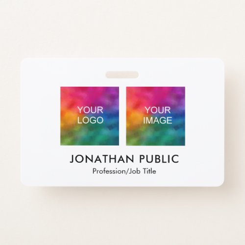 Employee Photo Add Your Corporate Logo Here Badge