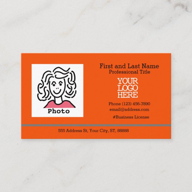 Employee Photo And Company Logo Business Card (Front)