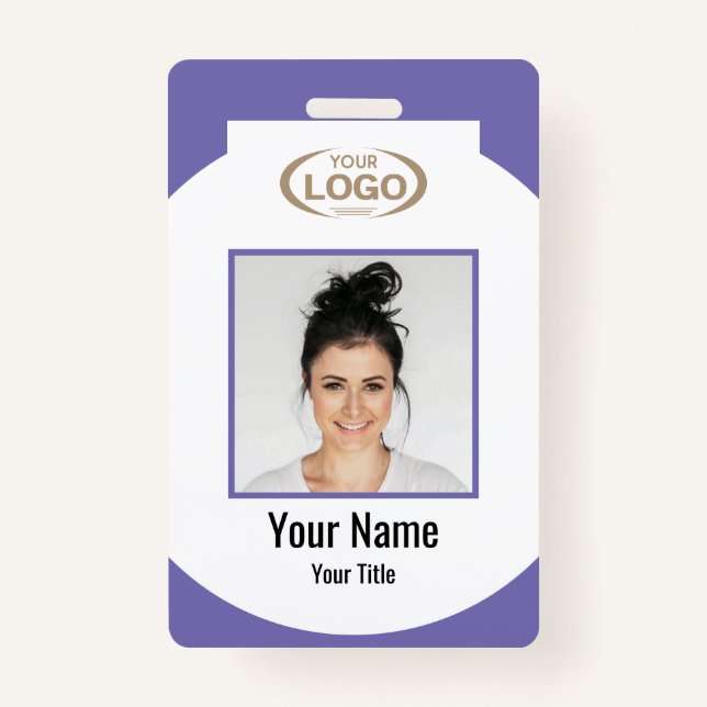 Employee Photo And Name With Company Logo Deluge Badge (Front)