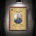 Employee Photo Appreciation Logo Gold Custom Award Plaque<br><div class="desc">Employee Appreciation Photo Logo Gold Recognition Awards Personalize Plaque is great to award your employees and volunteers at your company or organization. Wonderful for recognizing employees for their valuable contribution to your company. Replace with your information, logo or symbol and photo. Great to use for Award's ceremonies during the year....</div>
