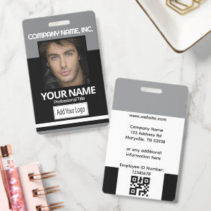 Employee Photo Badge ID - Black and Gray