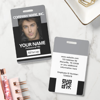 Employee Photo Badge ID - Black and Gray