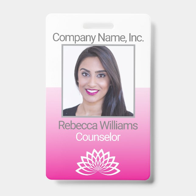 Employee Photo Badge - Pink (Front)
