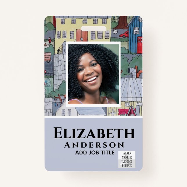 EMPLOYEE PHOTO BADGE QR Code Barcode Property (Front)