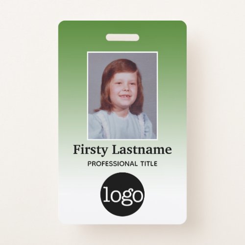 Employee - Photo Bar Code Logo Name Gradient Badge