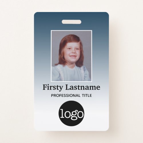 Employee - Photo, Bar Code, Logo, Name Gradient Badge