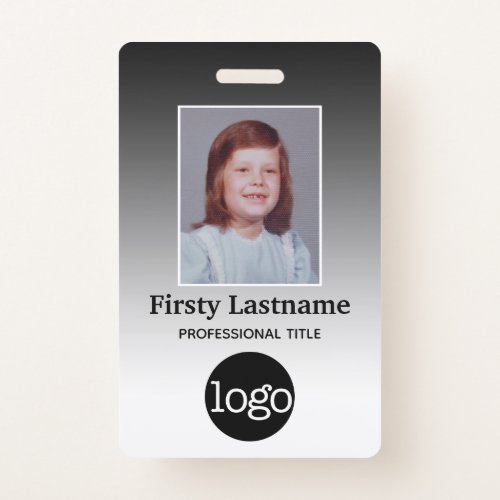 Employee - Photo Bar Code Logo Name Gradient Badge