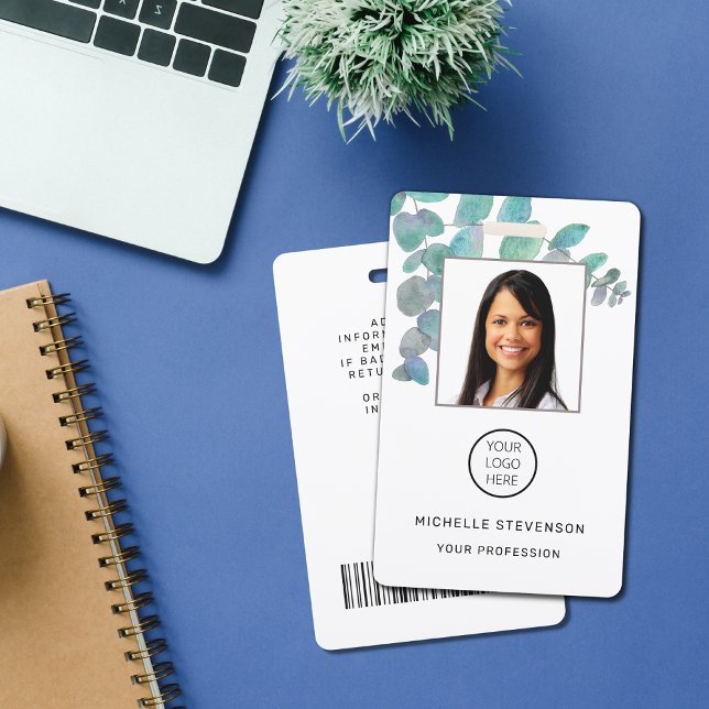 Employee Photo BarCode Logo Botanical Name  Badge (Creator Uploaded)