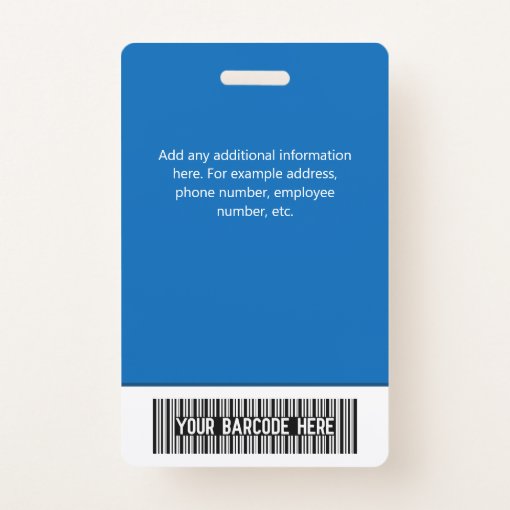 Employee Photo Barcode Logo Business Name Company Badge | Zazzle