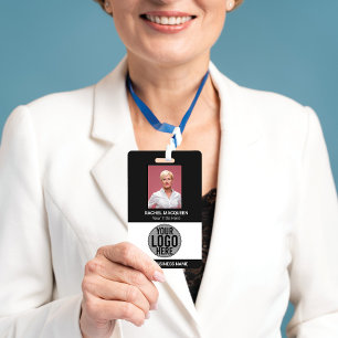 Employee Photo Barcode Logo Business Name Company Badge