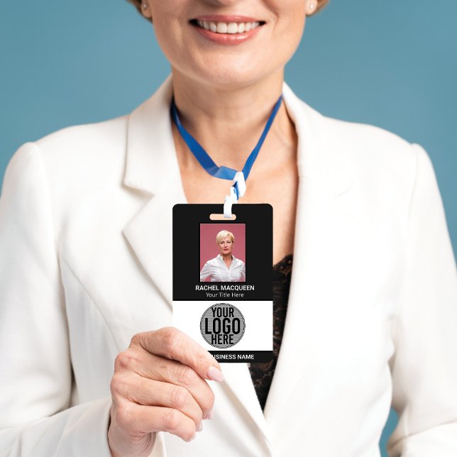 Employee Photo Barcode Logo Business Name Company  Badge (Creator Uploaded)