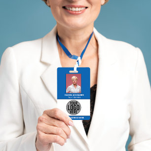 Employee Photo Barcode Logo Business Name Company Badge