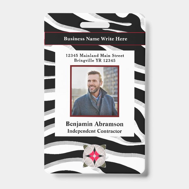 Employee Photo Business Logo Company Custom  Badge (Front)