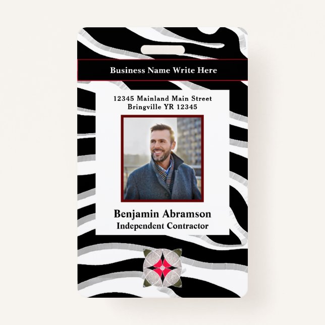 Employee Photo Business Logo Company Custom  Badge (Front)