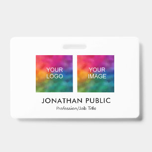 Employee Photo Company Logo Here Name And Title Badge