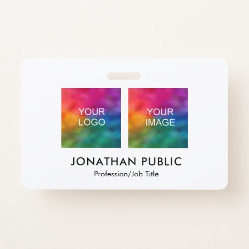 Employee Photo Company Logo Here Name And Title Badge