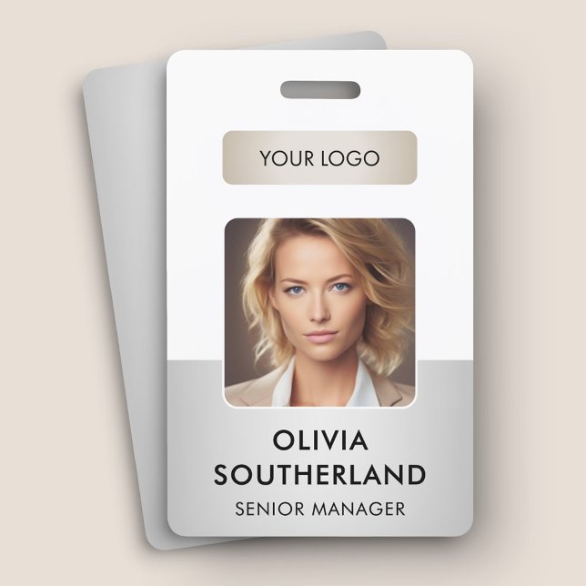 Employee Photo Company Logo Security ID Silver Badge (Creator Uploaded)
