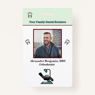 Employee Photo Dentist Logo Bar Code ID Badge