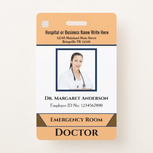 Employee Photo Hospital Medical Logo Custom Badge