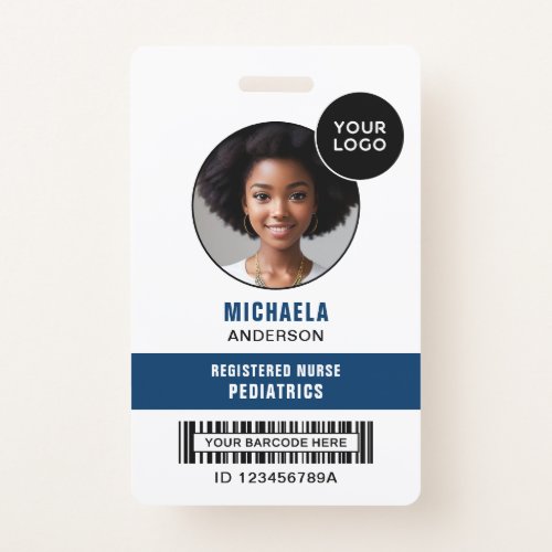 Employee Photo ID Badge With Barcode