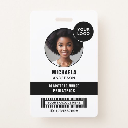 Employee Photo ID Badge With Barcode