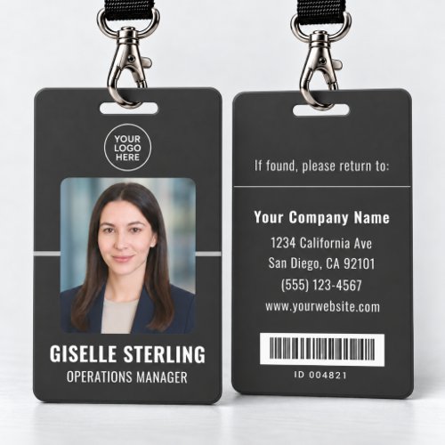 Employee Photo ID Bar Code Badge