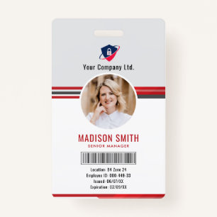 Employee Photo ID Barcode Logo Classic Badge