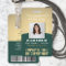 Employee Photo ID Barcode Logo Green & Gold Curve