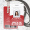 Employee Photo ID Barcode Your Logo Red Curve