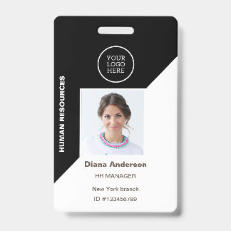 Employee Photo ID Company logo Black Security Badge