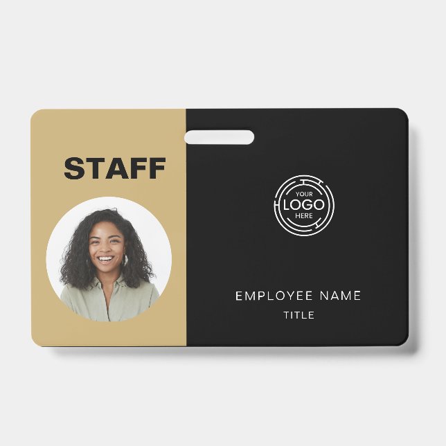 Employee Photo ID Company Logo Staff Badge (Front)