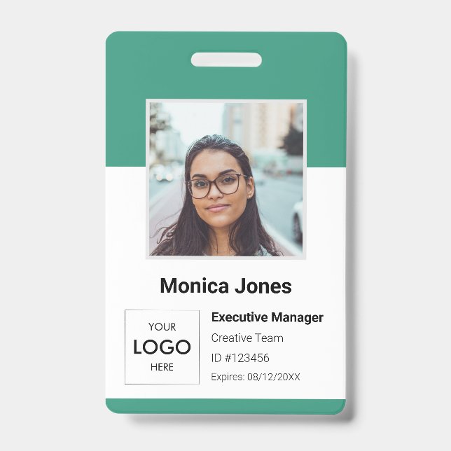Employee Photo ID Green Badge (Front)
