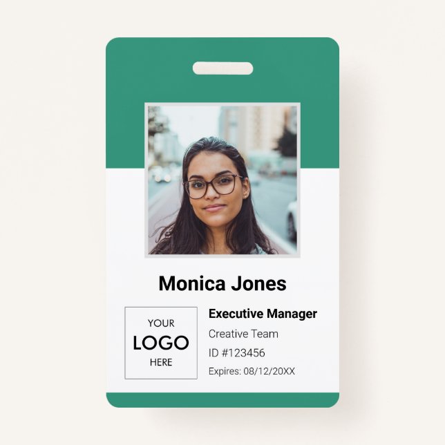 Employee Photo ID Green Badge (Front)