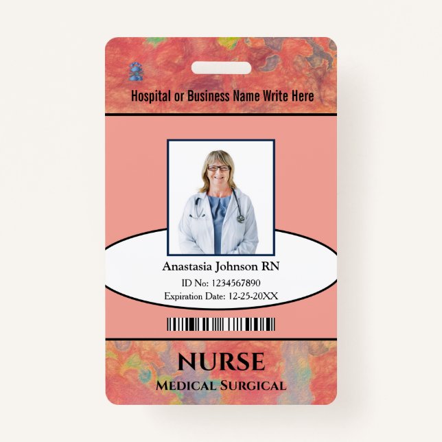 Employee Photo ID Identification Business Custom  Badge (Front)