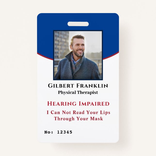 Employee Photo ID Identification Disability Cards Badge (Front)