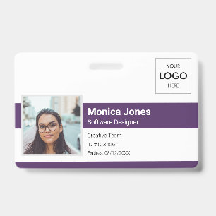 Employee Photo ID Logo Purple Badge