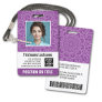 Employee Photo ID - modern mandala, logo, bar code Badge