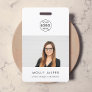 Employee Photo ID Modern Minimalist QR Code Name Badge