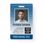 Employee Photo ID - modern stripes, logo, bar code