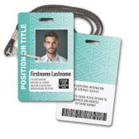 Employee Photo ID - modern tribal, logo bar code