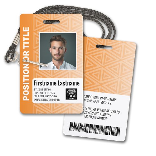 Employee Photo ID _ modern tribal logo bar code Badge