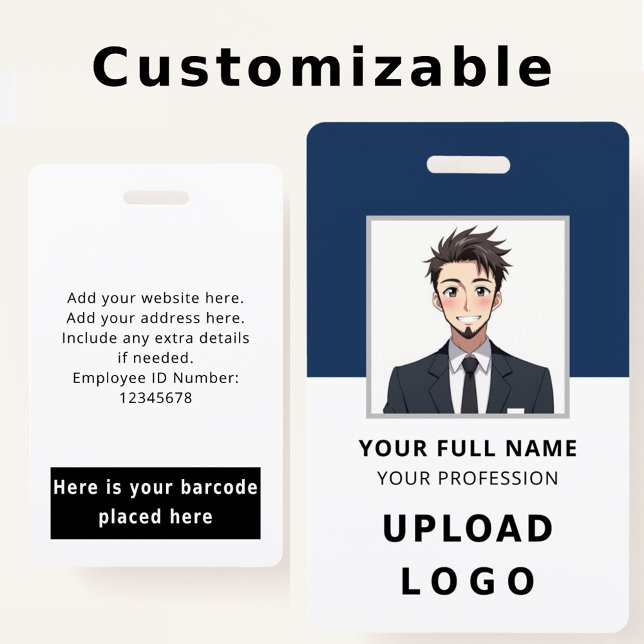 Employee Photo ID Name Barcode Logo Corporate Badge (Creator Uploaded)