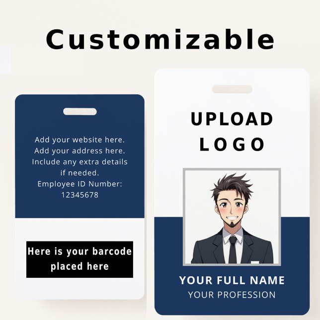 Employee Photo ID Name Barcode Logo Corporate Badge (Creator Uploaded)