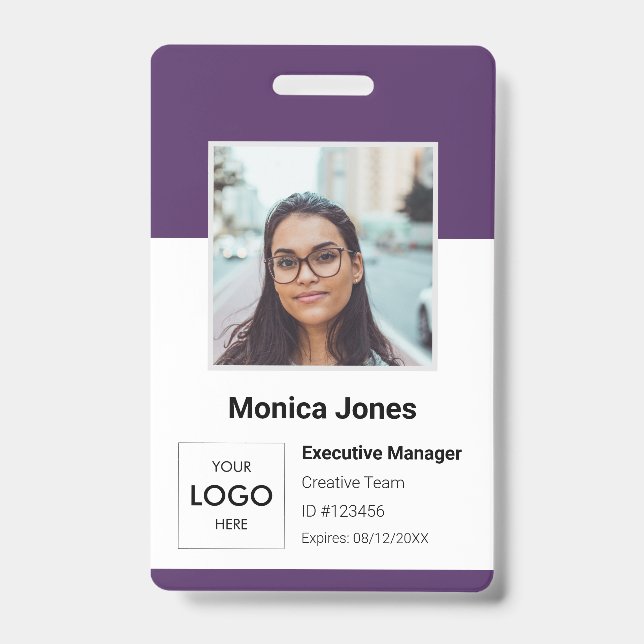 Employee Photo ID Purple Badge (Front)