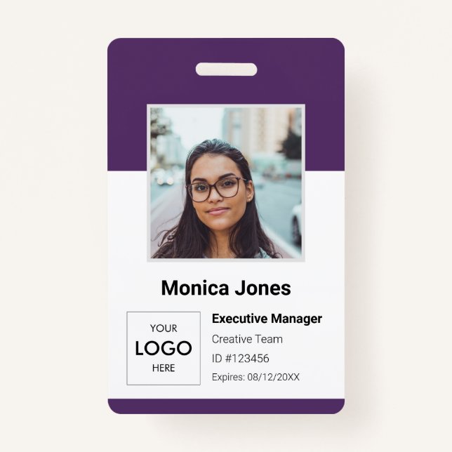 Employee Photo ID Purple Badge (Front)