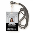 Employee Photo ID QR Barcode Logo Silver Black